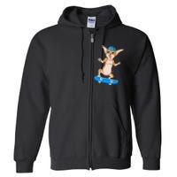 Chihuahua Skateboarding Full Zip Hoodie