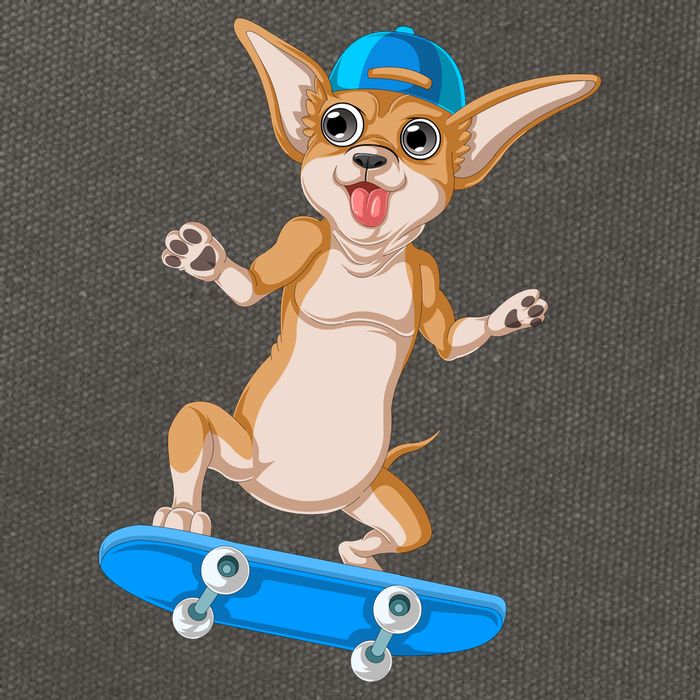 Chihuahua Skateboarding Cotton Canvas Backpack