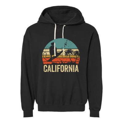 California Surf CA Vintage Retro Men Women Kids Surfer Sunset Garment-Dyed Fleece Hoodie