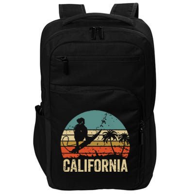 California Surf CA Vintage Retro Men Women Kids Surfer Sunset Impact Tech Backpack