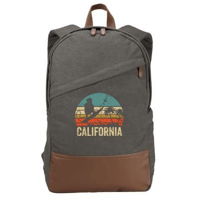 California Surf CA Vintage Retro Men Women Kids Surfer Sunset Cotton Canvas Backpack