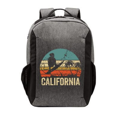 California Surf CA Vintage Retro Men Women Kids Surfer Sunset Vector Backpack