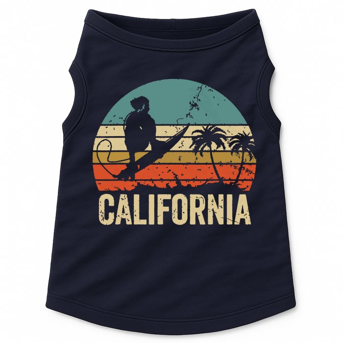 California Surf CA Vintage Retro Men Women Kids Surfer Sunset Doggie Tank
