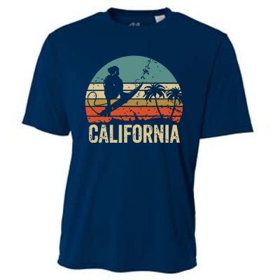 California Surf CA Vintage Retro Men Women Kids Surfer Sunset Cooling Performance Crew T-Shirt