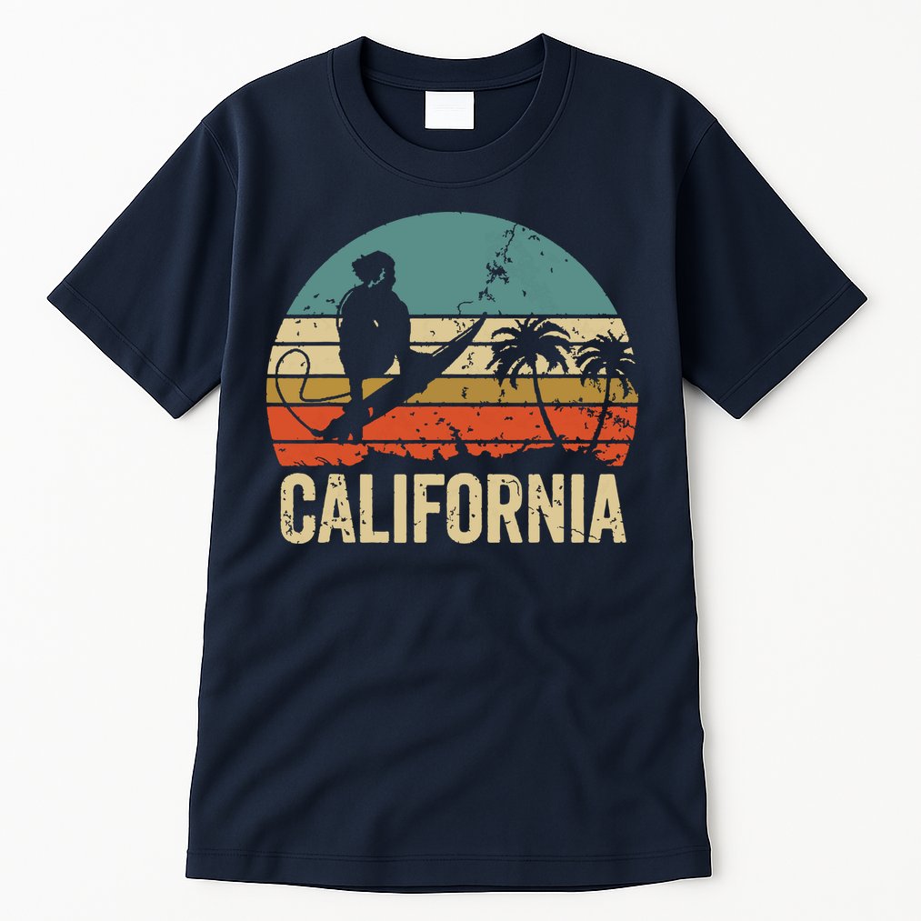 California Surf CA Vintage Retro Men Women Kids Surfer Sunset Tall T-Shirt