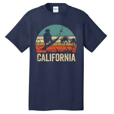 California Surf CA Vintage Retro Men Women Kids Surfer Sunset Tall T-Shirt