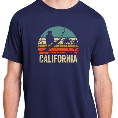 California Surf CA Vintage Retro Men Women Kids Surfer Sunset Adult ChromaSoft Performance T-Shirt