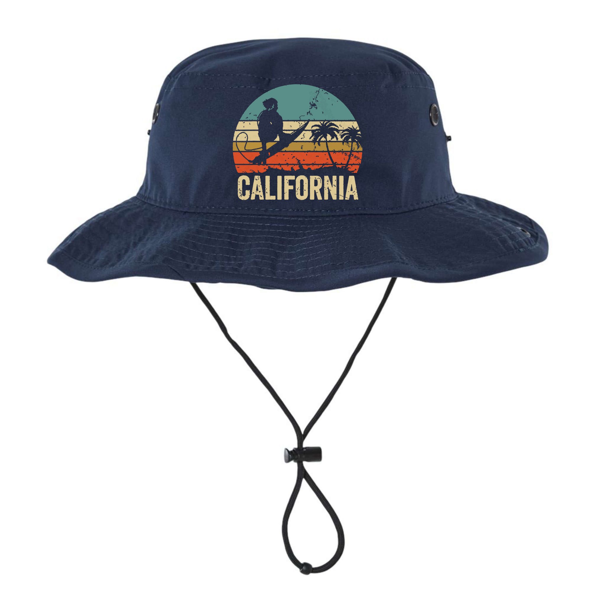 California Surf CA Vintage Retro Men Women Kids Surfer Sunset Bucket Hat