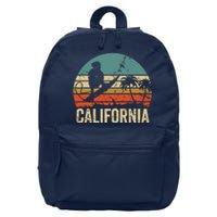 California Surf CA Vintage Retro Men Women Kids Surfer Sunset 16 in Basic Backpack