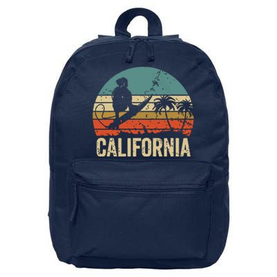 California Surf CA Vintage Retro Men Women Kids Surfer Sunset 16 in Basic Backpack