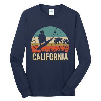 California Surf CA Vintage Retro Men Women Kids Surfer Sunset Tall Long Sleeve T-Shirt