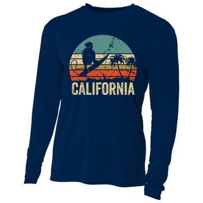 California Surf CA Vintage Retro Men Women Kids Surfer Sunset Cooling Performance Long Sleeve Crew