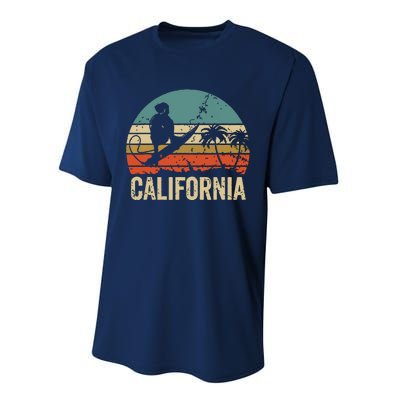 California Surf CA Vintage Retro Men Women Kids Surfer Sunset Performance Sprint T-Shirt