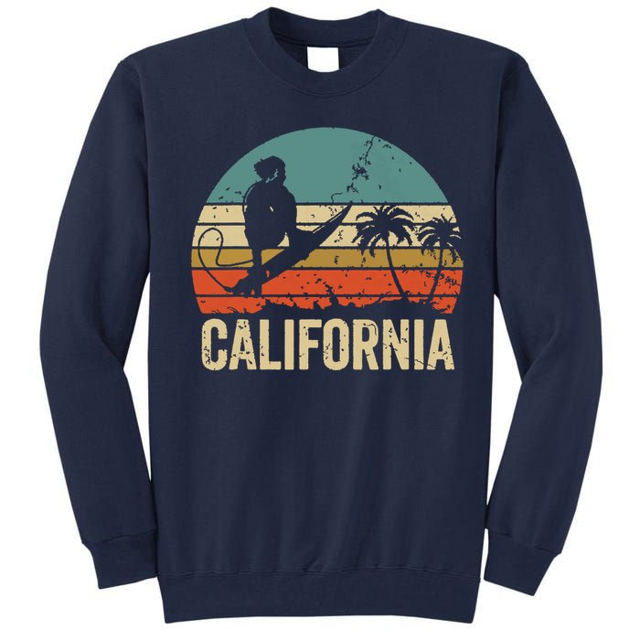 California Surf CA Vintage Retro Men Women Kids Surfer Sunset Tall Sweatshirt