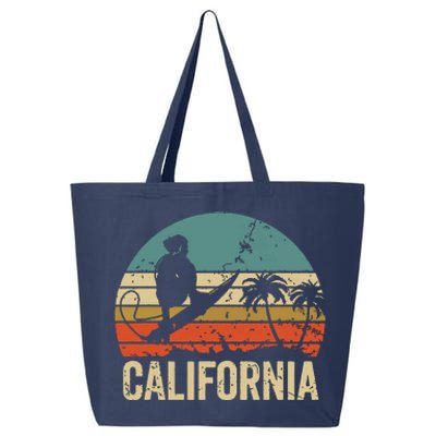 California Surf CA Vintage Retro Men Women Kids Surfer Sunset 25L Jumbo Tote