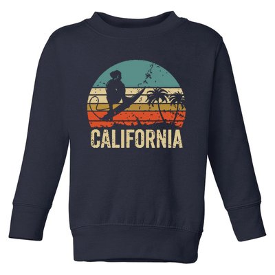 California Surf CA Vintage Retro Men Women Kids Surfer Sunset Toddler Sweatshirt