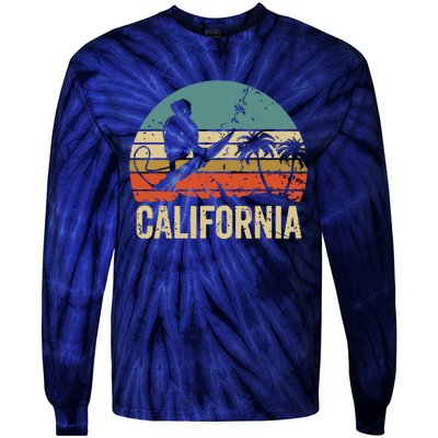 California Surf CA Vintage Retro Men Women Kids Surfer Sunset Tie-Dye Long Sleeve Shirt