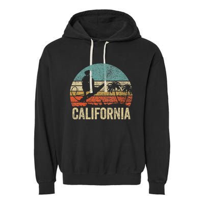 California Surf Ca Retro Women Surfer Sunset Garment-Dyed Fleece Hoodie