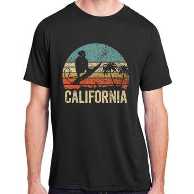 California Surf Ca Retro Women Surfer Sunset Adult ChromaSoft Performance T-Shirt