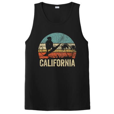 California Surf Ca Retro Women Surfer Sunset PosiCharge Competitor Tank