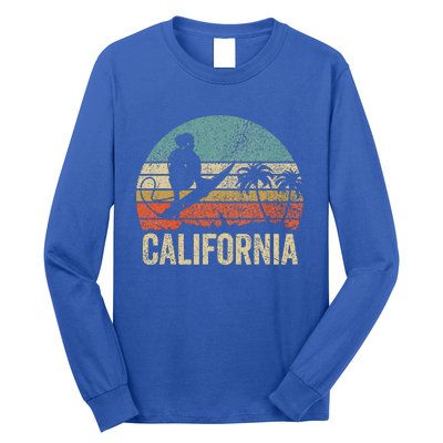 California Surf Ca Retro Women Surfer Sunset Long Sleeve Shirt