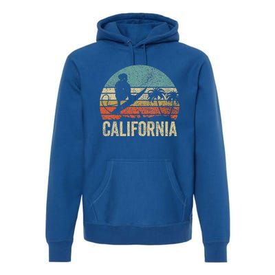 California Surf Ca Retro Women Surfer Sunset Premium Hoodie