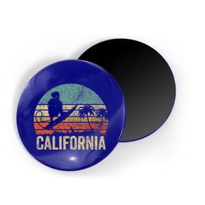 California Surf Ca Retro Women Surfer Sunset Magnet