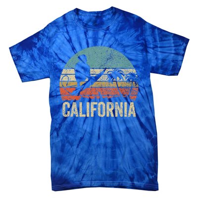 California Surf Ca Retro Women Surfer Sunset Tie-Dye T-Shirt