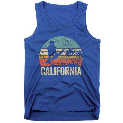 California Surf Ca Retro Women Surfer Sunset Tank Top