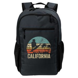 California Surf Ca Retro Women Surfer Sunset Daily Commute Backpack