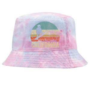 California Surf Ca Retro Women Surfer Sunset Tie-Dyed Bucket Hat