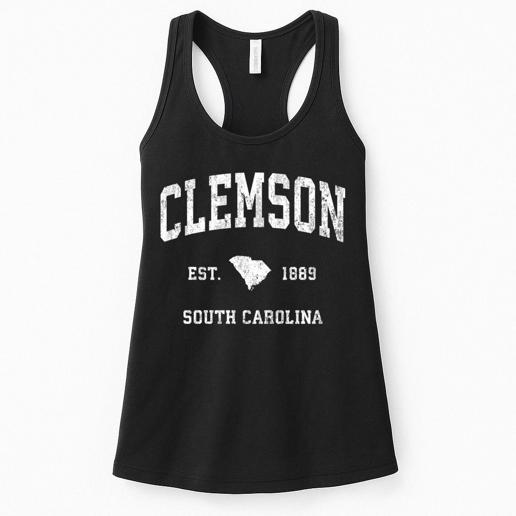 Clemson South Carolina Sc Vintage Athletic Sports Womens Tank Top
