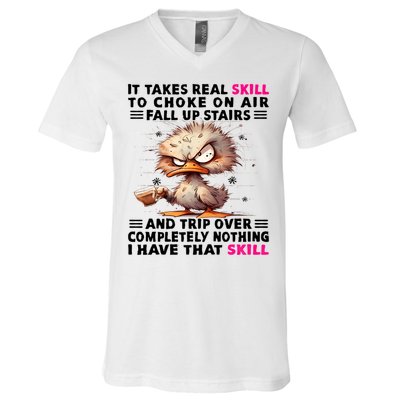 Clumsy Skills V-Neck T-Shirt