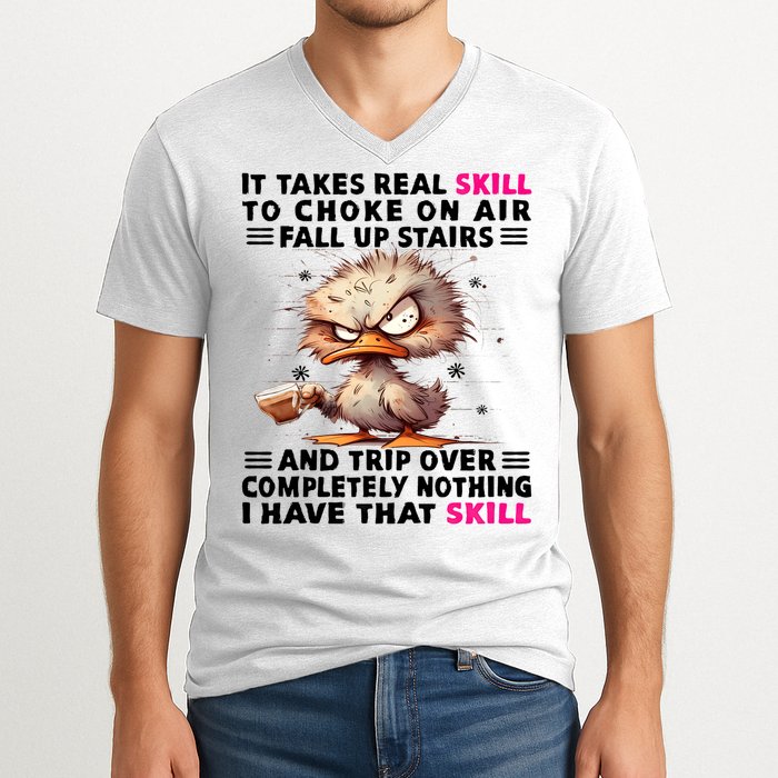 Clumsy Skills V-Neck T-Shirt