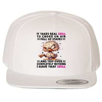 Clumsy Skills Wool Snapback Cap