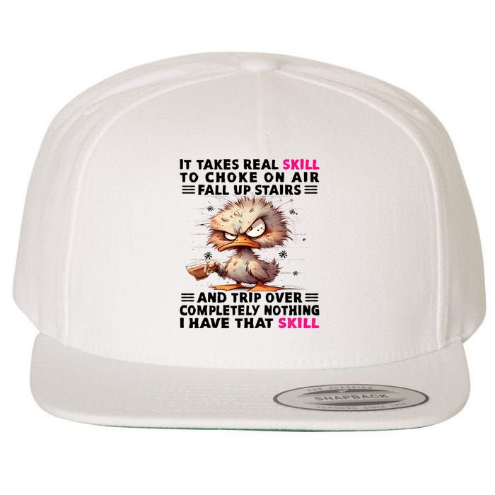 Clumsy Skills Wool Snapback Cap