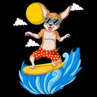 Chihuahua Surfing 7-Panel Snapback Hat