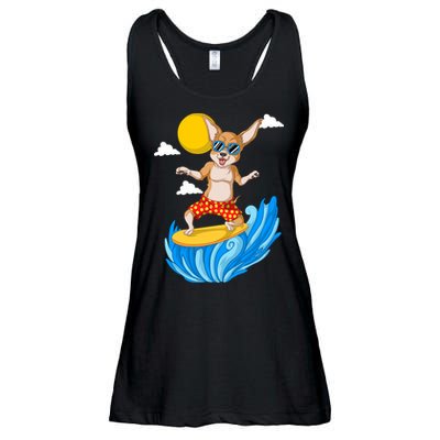 Chihuahua Surfing Ladies Essential Flowy Tank