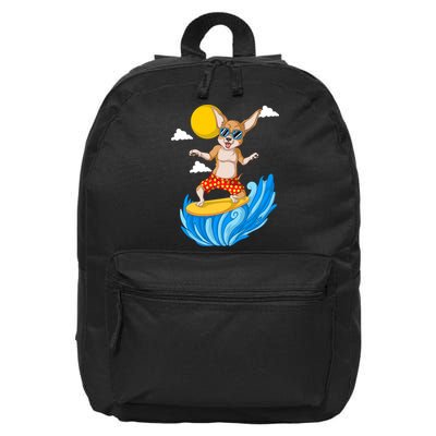 Chihuahua Surfing 16 in Basic Backpack