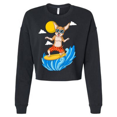 Chihuahua Surfing Cropped Pullover Crew