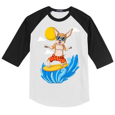 Chihuahua Surfing Kids Colorblock Raglan Jersey