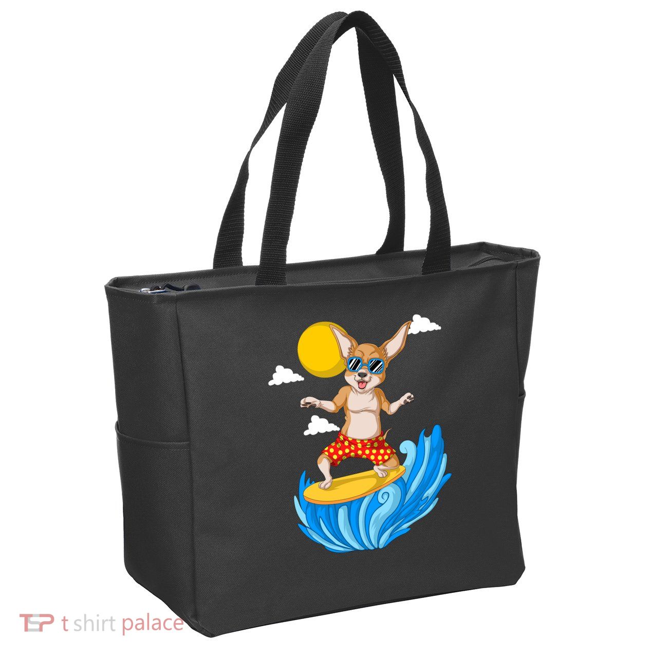 Chihuahua Surfing Zip Tote Bag
