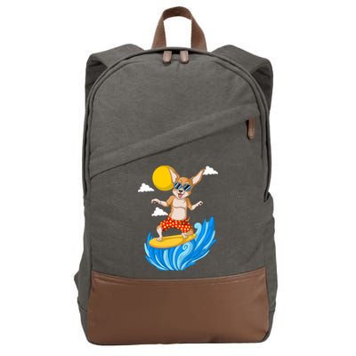 Chihuahua Surfing Cotton Canvas Backpack