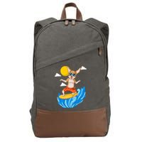 Chihuahua Surfing Cotton Canvas Backpack