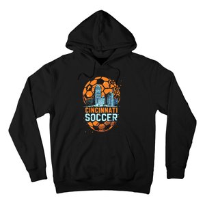 Cincinnati Soccer City Skyline Cool Cincy 513 Hoodie