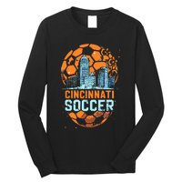 Cincinnati Soccer City Skyline Cool Cincy 513 Long Sleeve Shirt