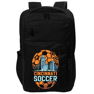 Cincinnati Soccer City Skyline Cool Cincy 513 Impact Tech Backpack