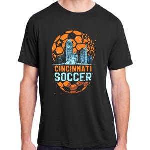 Cincinnati Soccer City Skyline Cool Cincy 513 Adult ChromaSoft Performance T-Shirt