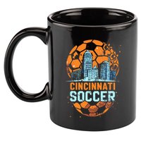 Cincinnati Soccer City Skyline Cool Cincy 513 11oz C Handle Ceramic Mug