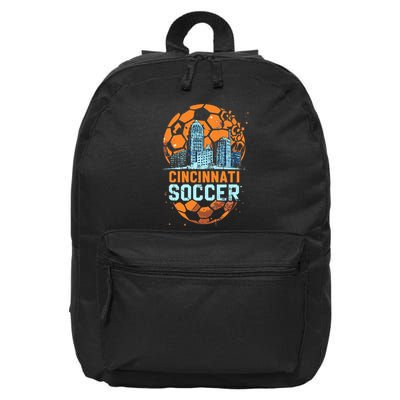 Cincinnati Soccer City Skyline Cool Cincy 513 16 in Basic Backpack